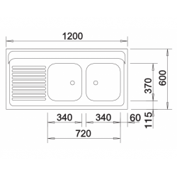 Zlewozmywak Blanco R-ES 12x6-2 stal szlachetna 510 505